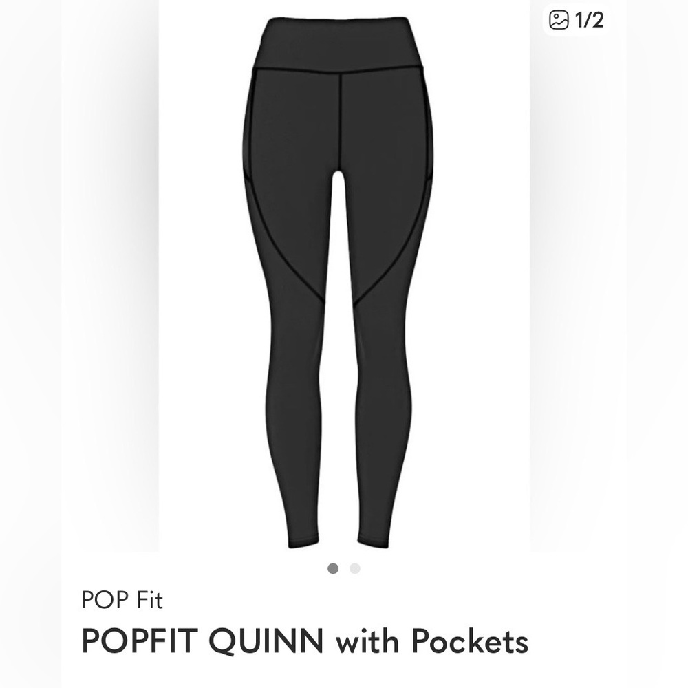 POP Fit Quinn with Pockets Black Leggings | High Rise Activewear